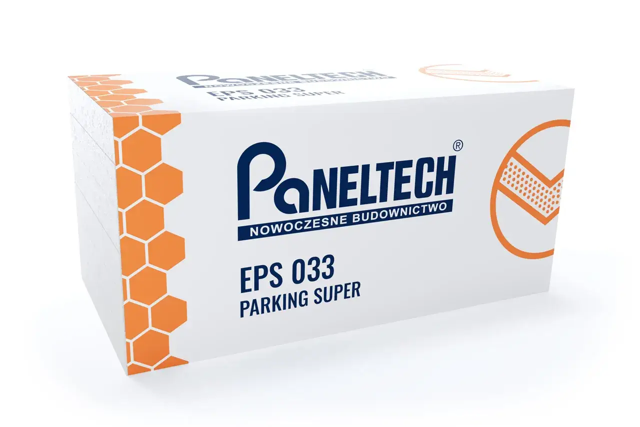 Opakowanie styropianu Paneltech EPS 033 Parking Super. Idealny wybór, gdy zastanawiasz się, ile styropianu na podłogę potrzebujesz do izolacji.